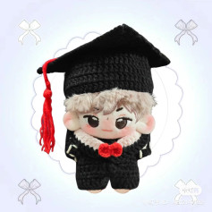 Crochet Graduation Gown and Cap Pattern for Amigurumi Dolls