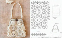 Crochet Granny Square Bag Pattern with Japanese Chart and Measurements
