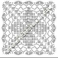 Crochet Granny Square Flat Charts: Vintage Lace Napkin Patterns with Detailed Stitch Diagrams