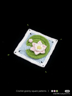 Crochet Granny Square Patterns: Lotus Flower and Red Flower Charts with Instructions
