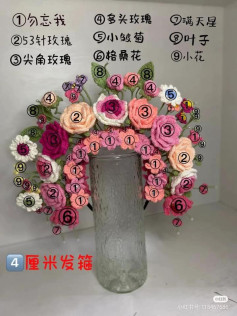 Crochet Hair Clip Flower Bouquet Patterns and Tutorial Chart