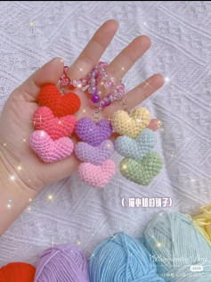 Crochet Heart Keychain Pattern Tutorial