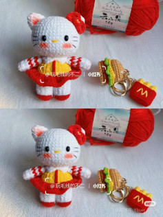 Crochet Hello Kitty Doll Pattern with McDonald's Accessories Tutorial