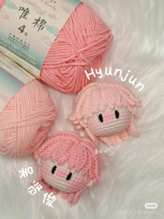 Crochet Hyunjun Amigurumi Doll Head and Hoodie Pattern Chart