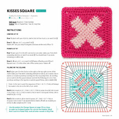 Crochet Kisses and Heartfelt Square Patterns with Charts