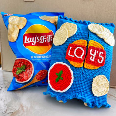Crochet Lay's Potato Chips Tissue Box Pattern Chart
