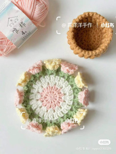Crochet Lily of the Valley Coaster and Flower Bouquet Basket Pattern Chart