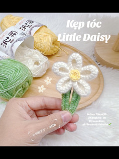 Crochet Little Daisy Hair Clip Pattern and Tutorial