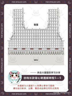 Crochet Long Vest Dress Chart Tutorial - Patterns A & B and Structure Diagram