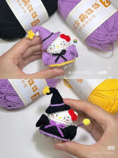 Crochet Magic Kitty Witch Amigurumi Pattern Chart