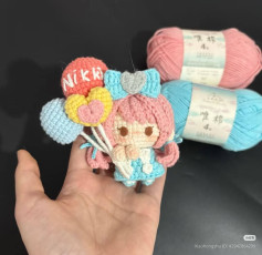 Crochet Nikki Doll Pattern with Balloons and Heart
