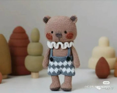 Crochet Overalls Bear Amigurumi Pattern Chart Tutorial