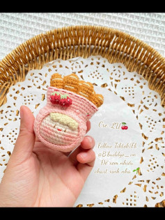 Crochet Pattern: Bread Bag Mochi Doll with Strawberries