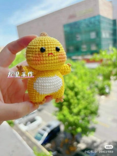 Crochet Pattern Chart for Cute Yellow Baby Dragon Amigurumi with White Belly