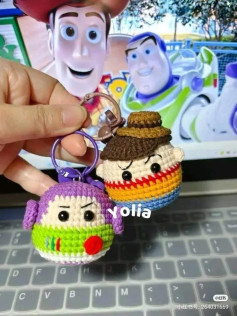 Crochet Pattern Chart for Woody and Buzz Lightyear Keychains