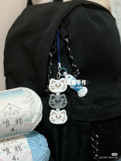 Crochet Pattern: Cute Cat and Fish Bag Charms