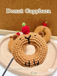 Crochet Pattern: Cute Donut Capybara Amigurumi Chart