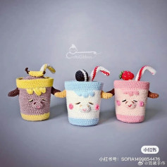 Crochet Pattern: Cute Milkshake Cup Amigurumi with Fruits and Cookie Toppings