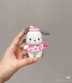 Crochet Pattern: Cute Pink Dog Amigurumi Keychain