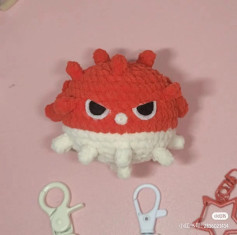 Crochet Pattern: Cute Red and White Spiky Fish Amigurumi