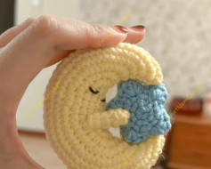 Crochet Pattern: Cute Sleeping Moon and Star Amigurumi
