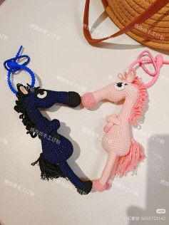 Crochet Pattern for Arrogant Black Horse Amigurumi Keychain