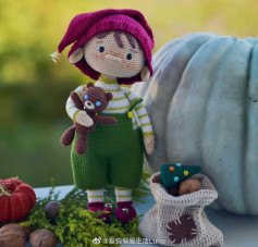 Crochet Pattern for Christmas Boy Amigurumi Doll