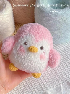 Crochet Pattern for Chubby Pink Penguin Amigurumi Doll