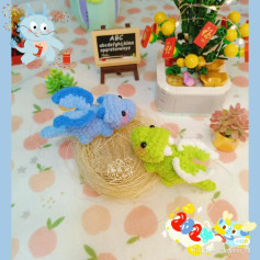 Crochet Pattern for Cute Blue and Green Baby Dragons