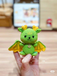 Crochet Pattern for Cute Green Dragon Amigurumi Doll