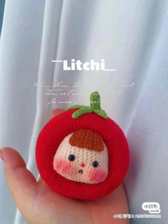 Crochet Pattern for Cute Litchi Doll Head Cover Chart
