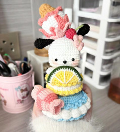 Crochet Pattern for Cute Macaron Ice Cream Dog Doll Amigurumi