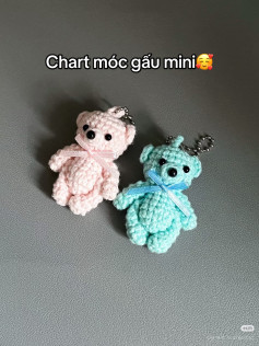 Crochet Pattern for Cute Mini Couple Bears Keychains