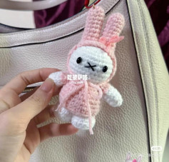 Crochet Pattern for Cute Pink My Melody Bunny Doll Amigurumi Keychain Tutorial