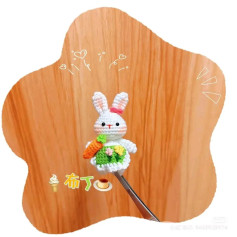 Crochet pattern for cute white bunny with carrot