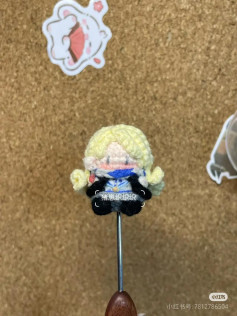 Crochet Pattern for Luna Doll with Blonde Hair and Blue Scarf