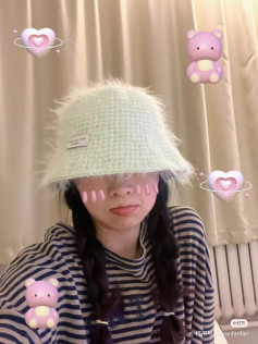 Crochet Pattern for Mint Green Fluffy Bucket Hat