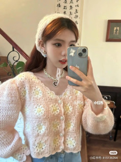 Crochet Pattern for Pink and Yellow Granny Square Cardigan with Headband Tutorial