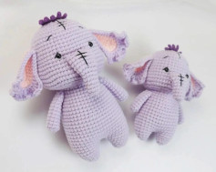 Crochet Pattern for Purple Amigurumi Elephants with Detailed Instructions
