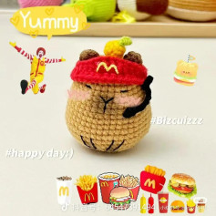 Crochet Pattern for Round McDonald's Capybara Doll