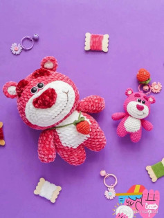 Crochet Pattern for Strawberry Bear (Lotso) Amigurumi Doll