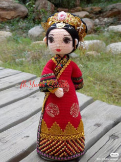 Crochet Pattern for Traditional Chinese Empress Amigurumi Doll