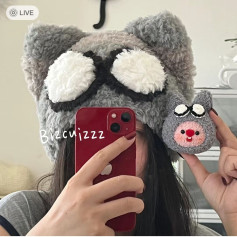 Crochet Pattern: Grey Cement Cat Ear Hat with Glasses