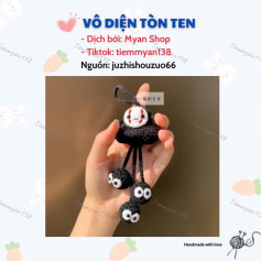 Crochet Pattern No-Face (Kaonashi) with Soot Sprites Keychain