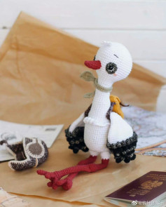 Crochet Pattern: Pilot Crane Amigurumi Doll with Backpack