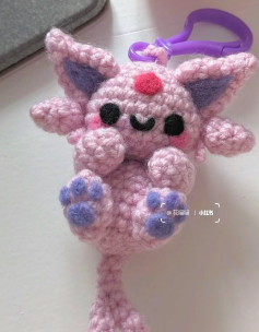 Crochet Pattern: Pokemon Espeon Amigurumi Keychain Tutorial