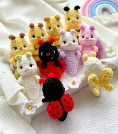 Crochet Pattern: Spring Insects (Bees, Butterflies, Ladybugs)