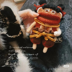 Crochet Pattern Tutorial for Nezha Keychain Doll Amigurumi