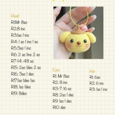 Crochet Patterns for Cute Amigurumi Keychains: Dog, Dumpling, and Cloud