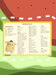 Crochet Patterns for PomPomPurin, Niguiri Shrimp, Banana, Peas in a Pod and Boba Tea